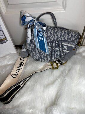 CD Toile Crossbody Bag | Gold Accents + CDScarf